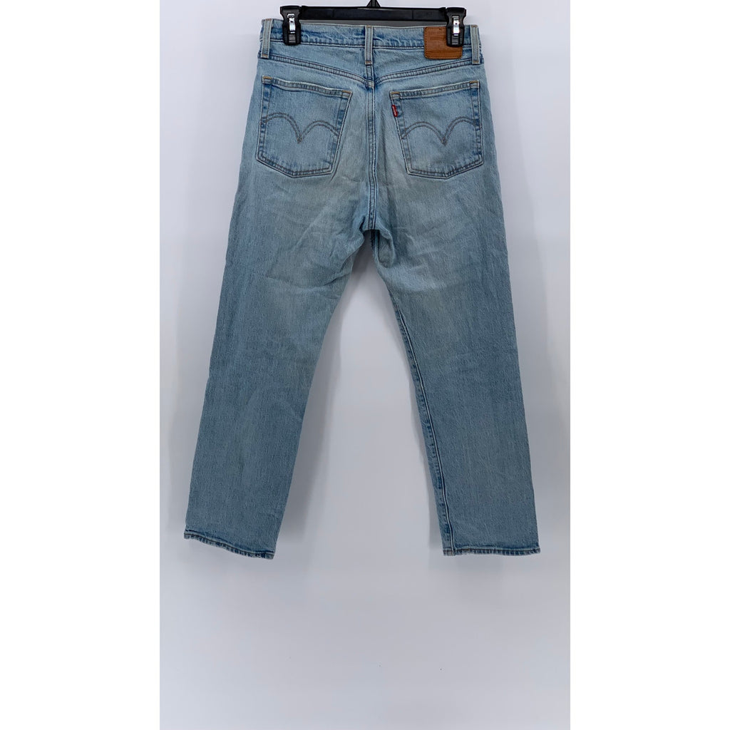 LEVI'S Women's Light Wash Denim Distressed Wedgie Straight Ankle Jeans SZ 27