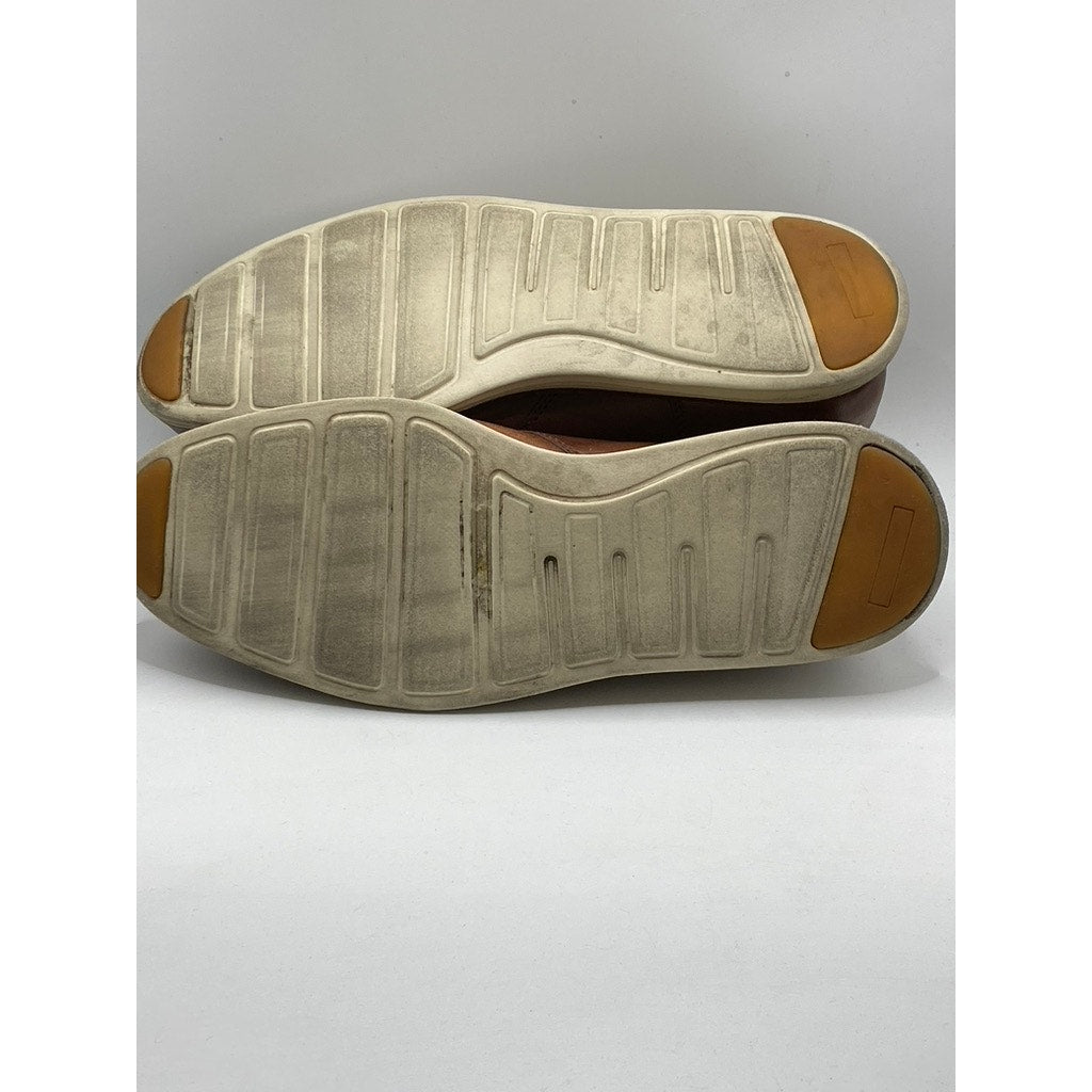 COLE HAAN Men's Cognac Leather Grand OS Waterpoof Lace-Up Chukka Boots SZ 8.5