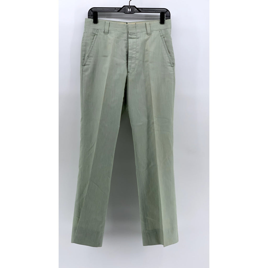 UNBRANDED Men's Green Striped Straight Leg Dress Pants SZ 30