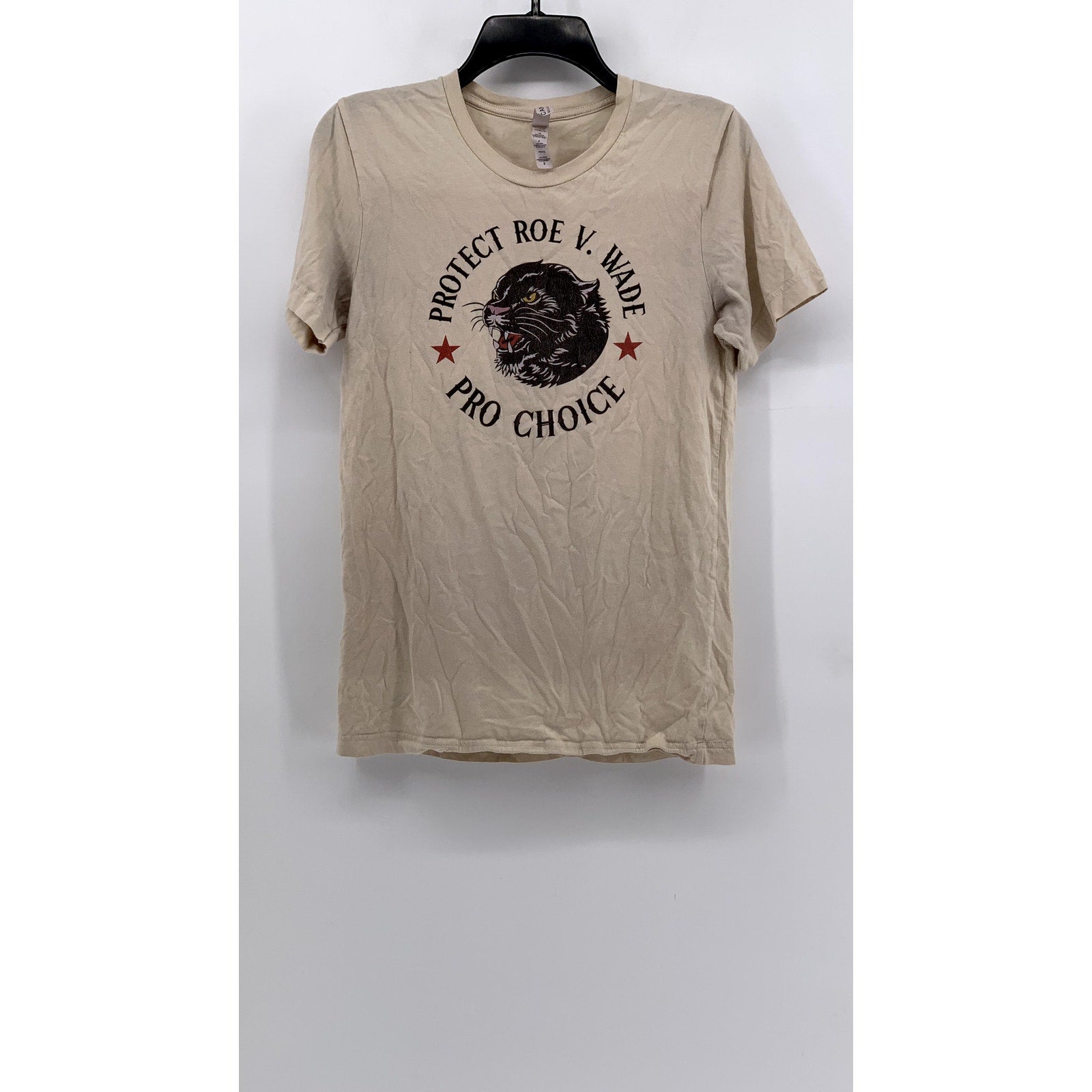 BELLA + CANVAS Women's Beige Crewneck Graphic T-Shirt SZ S