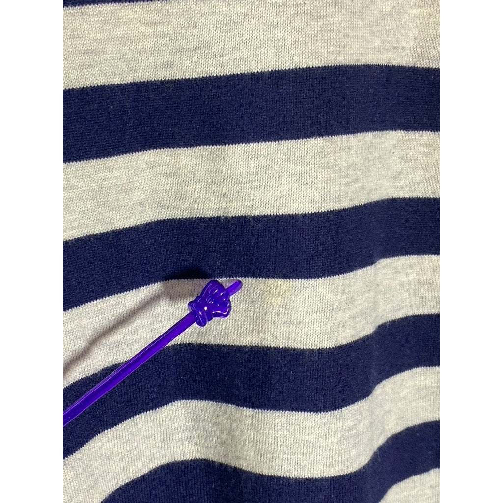 GAP Women's Navy Uniform Bella Striped Boatneck Log Sleeve Pullover Sweater SZ M