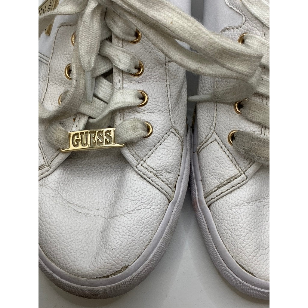 Women's White Logo Espadrille Trim Sneakers SZ 11