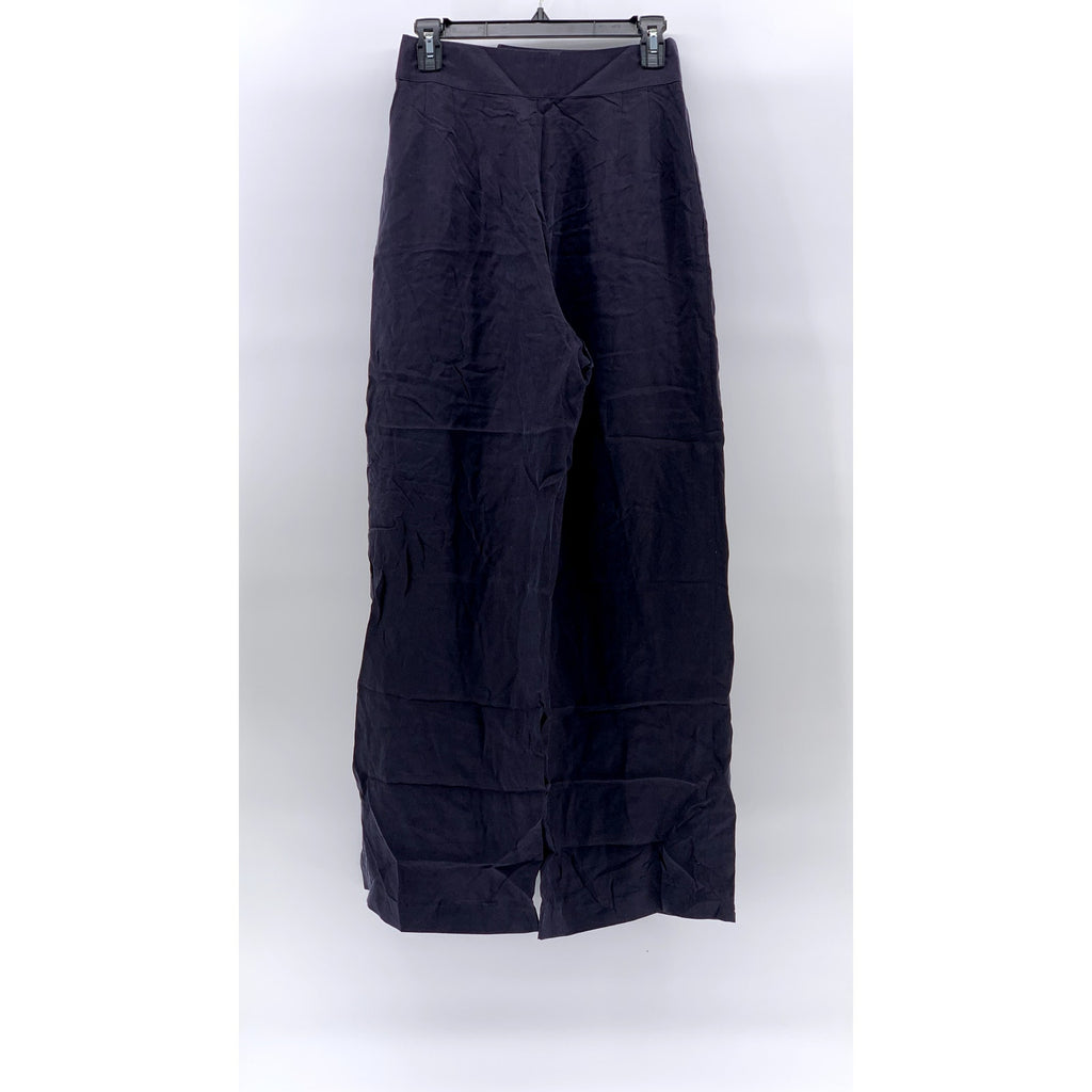 TED BAKER LONDON Women's Navy Pleated Wide-Leg High-Rise Pant SZ 1/US4