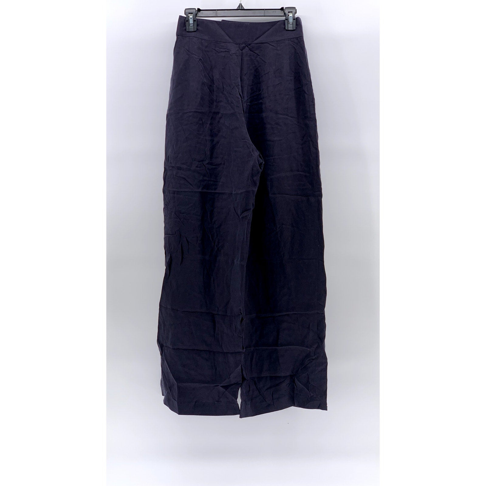TED BAKER LONDON Women's Navy Pleated Wide-Leg High-Rise Pant SZ 1/US4