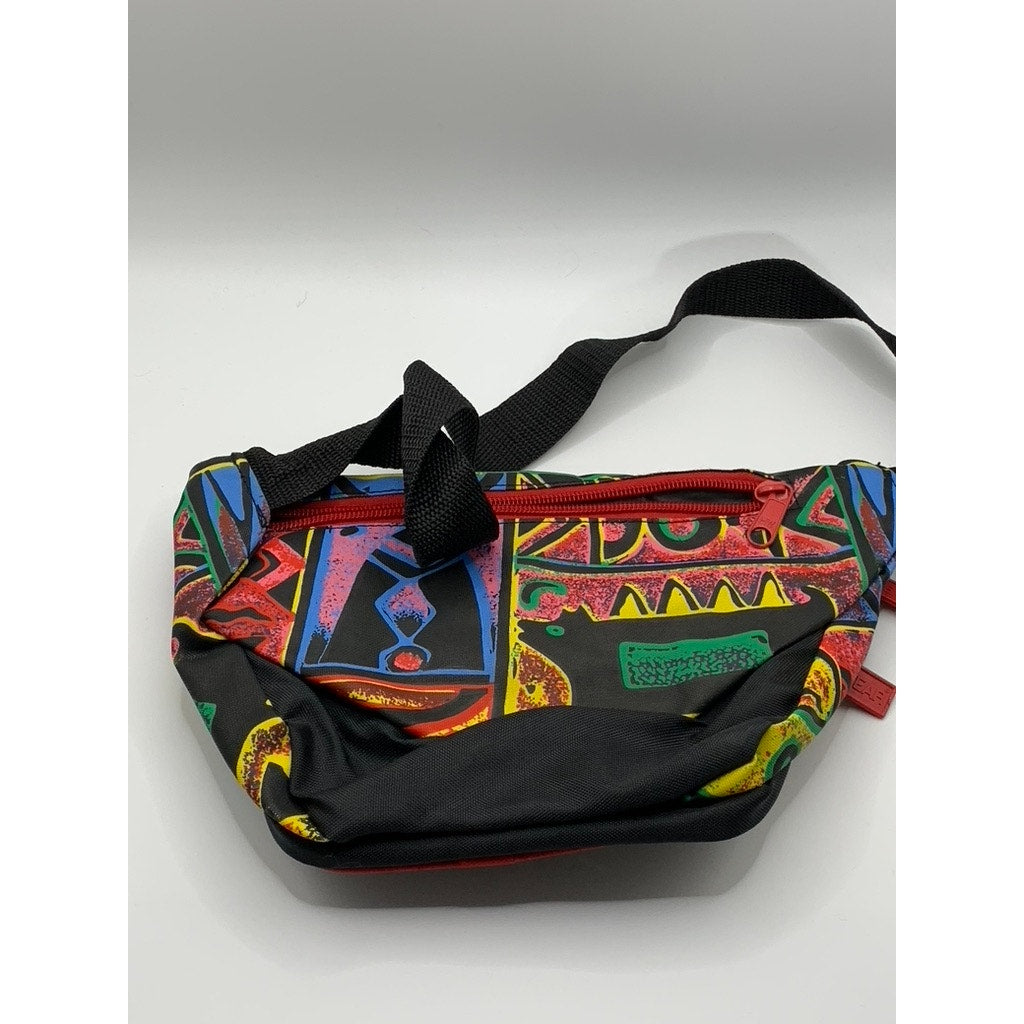 LA GEAR Unisex Black/Red Aztec Tribal Print Adjustable Fanny Pack