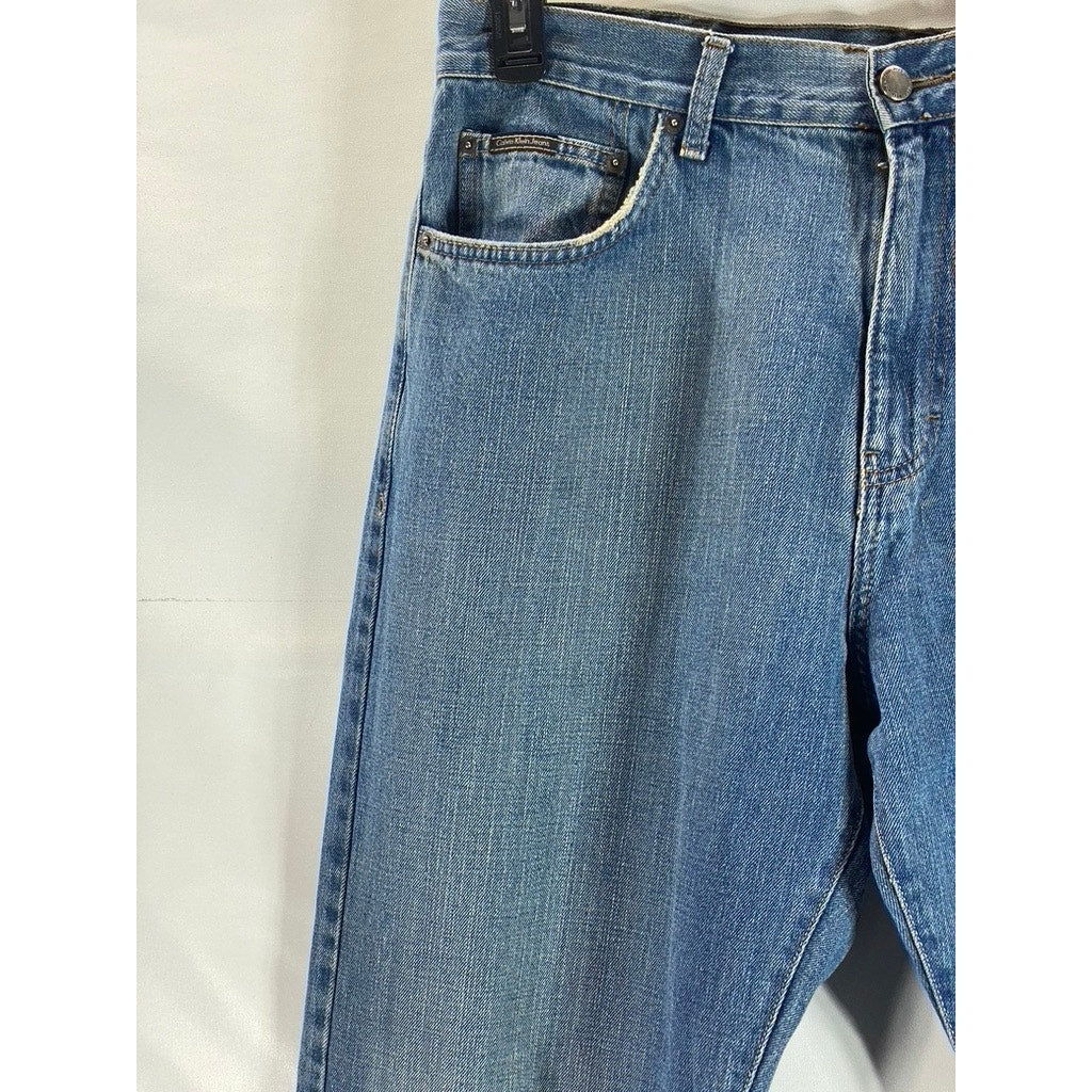 CALVIN KLEIN JEANS Men's Blue Five-Pocket Straight-Leg Denim Jeans SZ 36