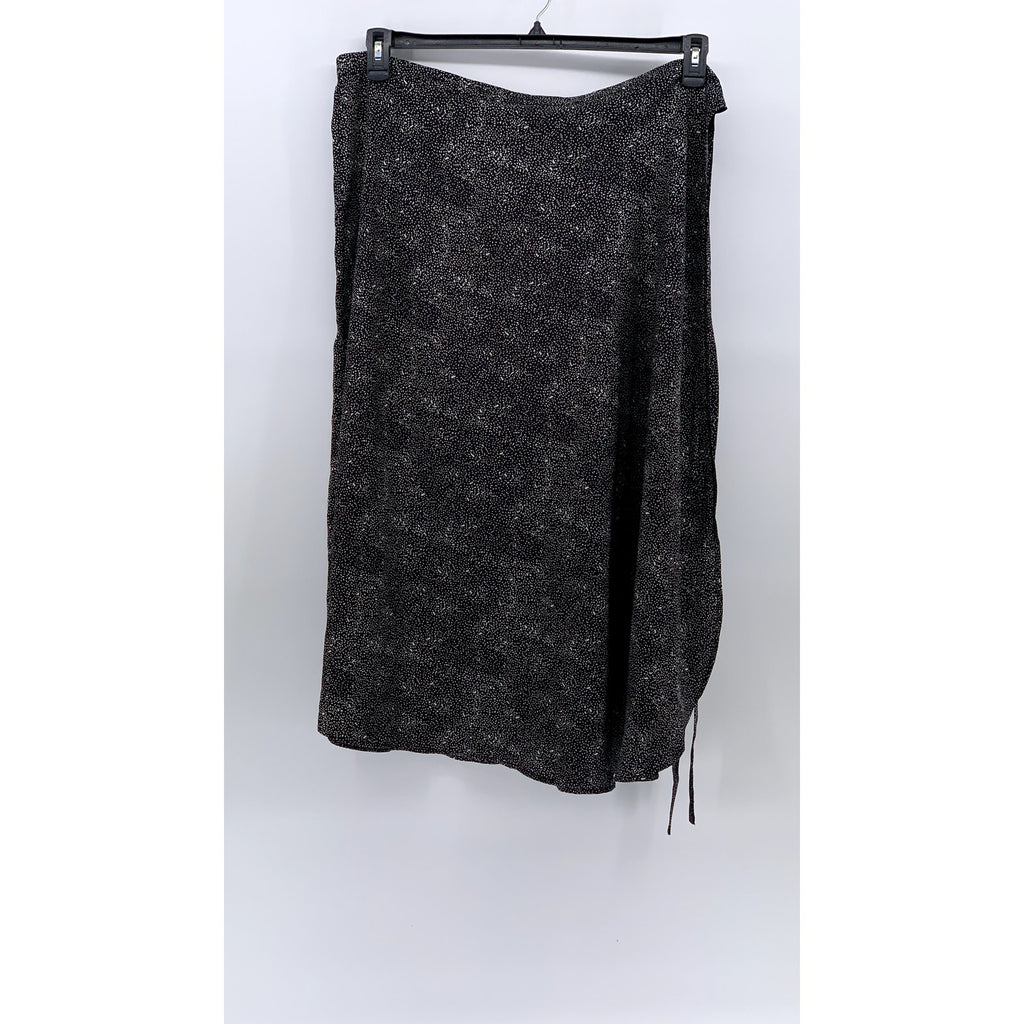 UNBRANDED Women's Black Printed Lightweight Midi Loose Wrap Skirt SZ OS