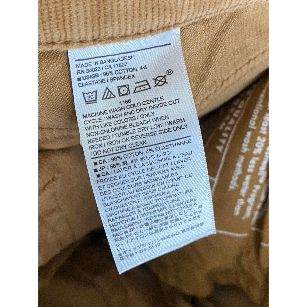 BANANA REPUBLIC Women's Tan Corduroy High-Rise Slim Pant SZ 27/4