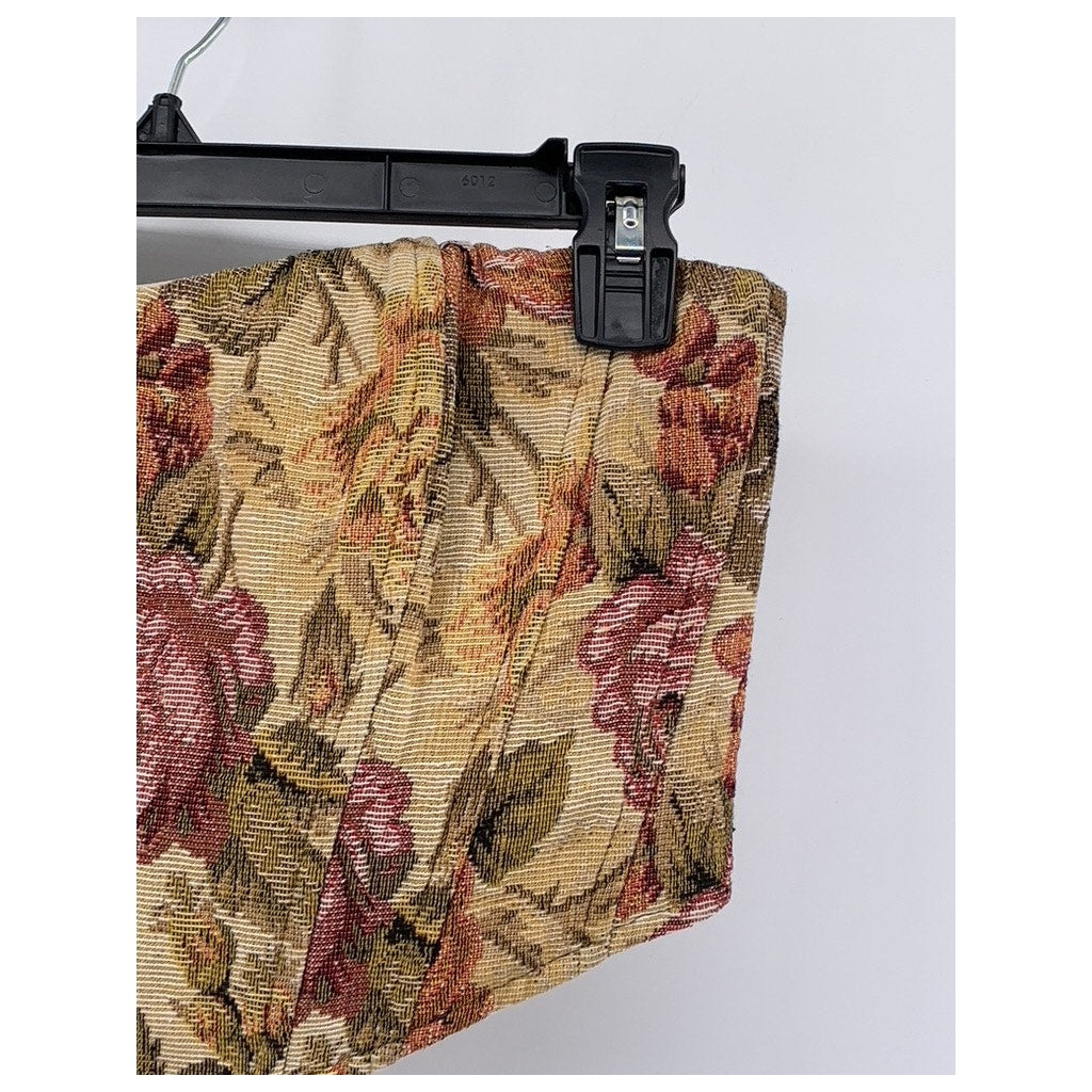 ISALIS Women's Tan Floral Print Strapless Crop Top SZ S