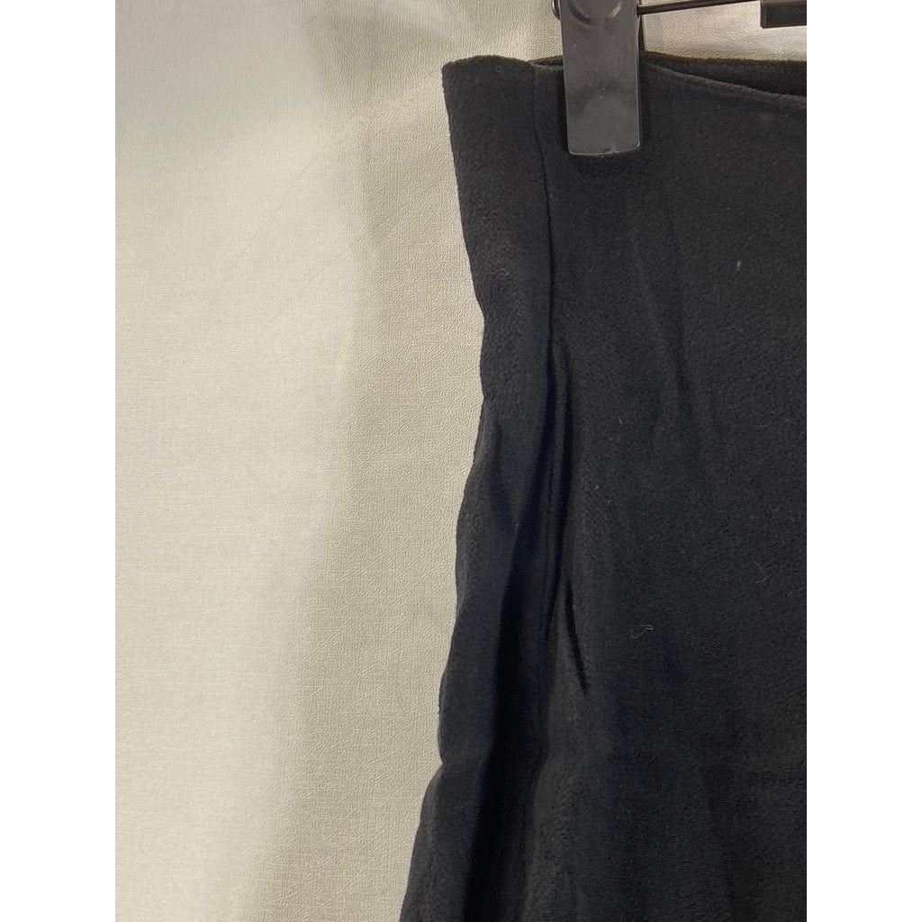 FLYNN SKYE Women's Black Milan Ruffle-Hem Mini Skirt SZ M
