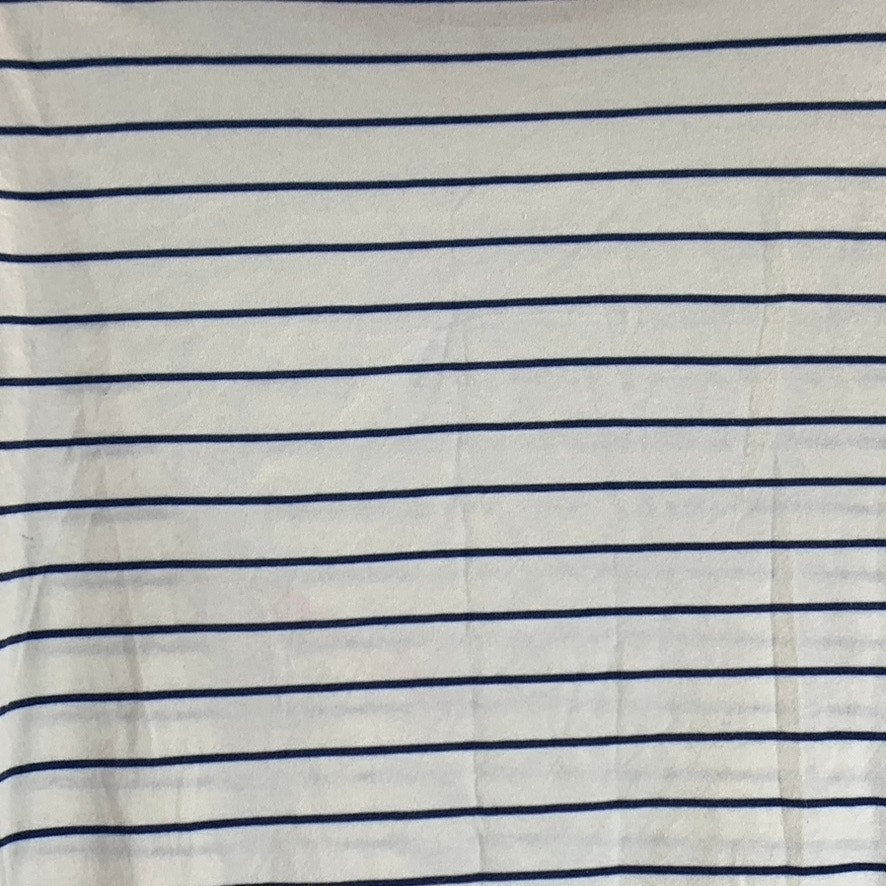 SLEEPY JONES Women's Cream/Navy Striped Crewneck Colorblock Pajama Top SZ XXS