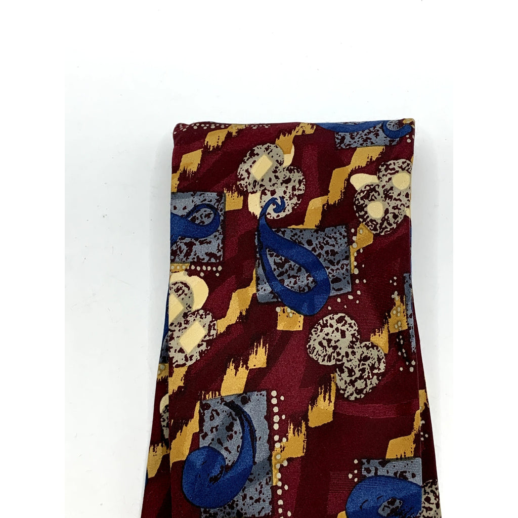 UNBRANDED Men's Burgundy-Multi Printed Tie