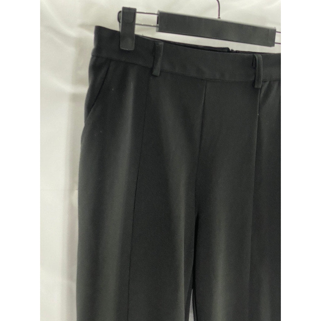 RIHOAS Women's Black Solid Slit-Hem Pull-On Back-Zipper Dress Pants SZ S