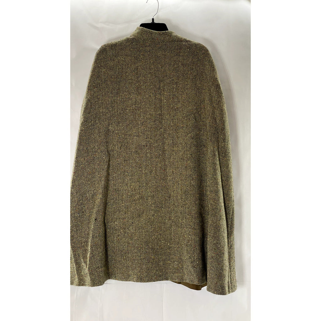 MORIARTY TEXTILES Women's Brown Tweed Wool Asymmetrical Belted Poncho Coat SZ M