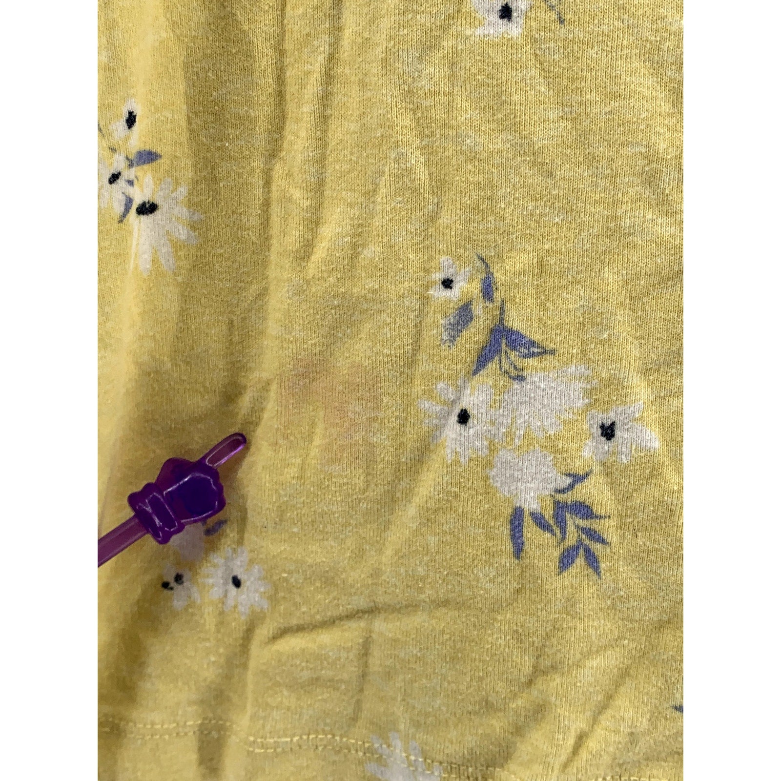 CROFT & BARROW Women's Yellow Floral Print Crewneck Tank Top SZ M