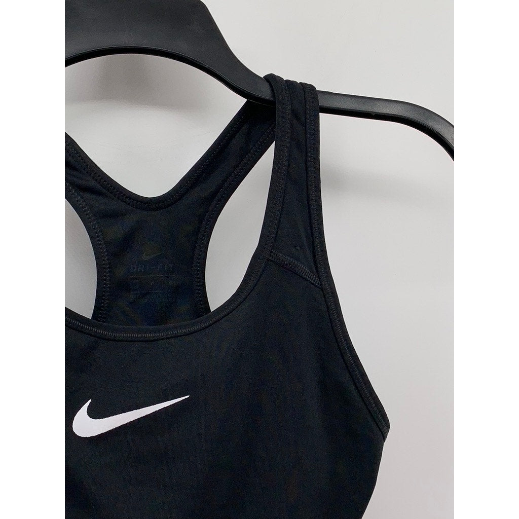 NIKE Women's Black Swoosh Racerback Sports Bra SZ S