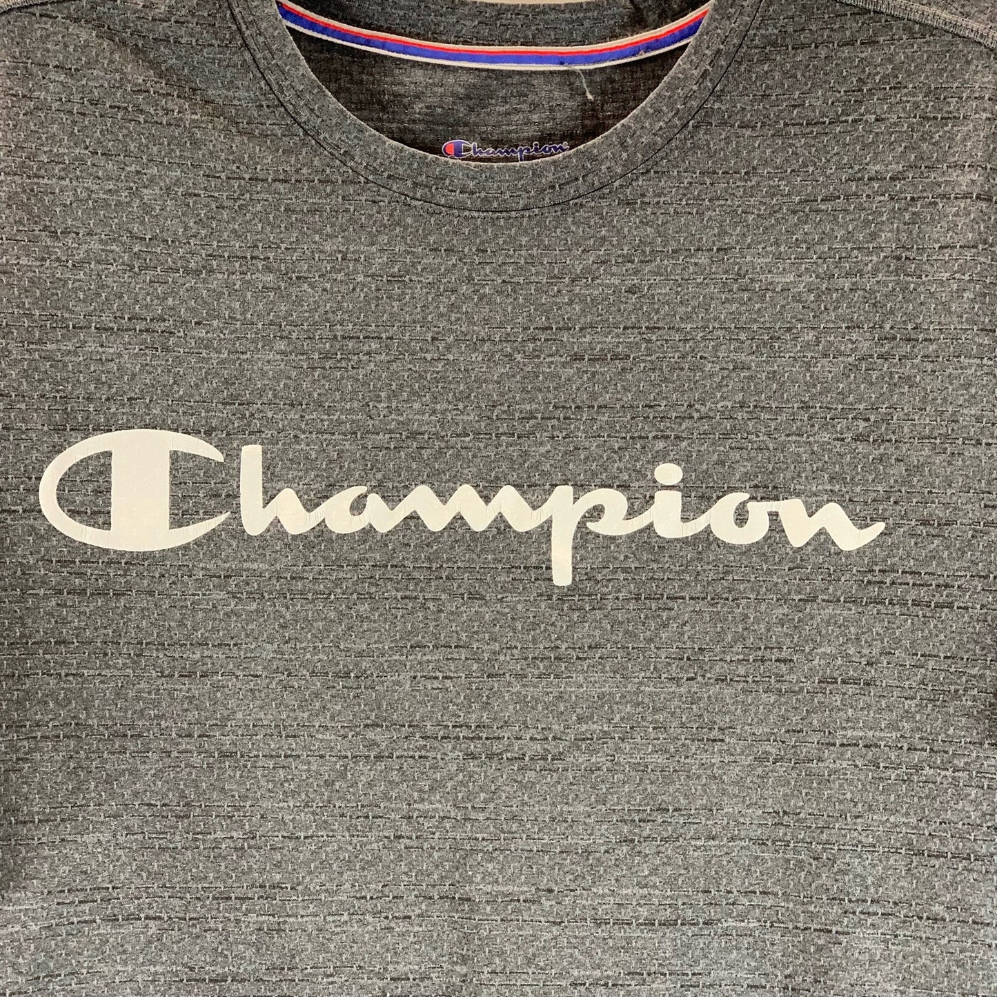 CHAMPION Men's Charcoal Graphic Script Double Dry Performance T-Shirt SZ M