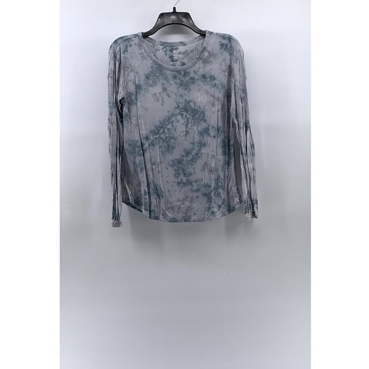 AMERICAN EAGLE Women's Blue Tie-Dye Soft & Sexy Crewneck Long Sleeve Top SZ S
