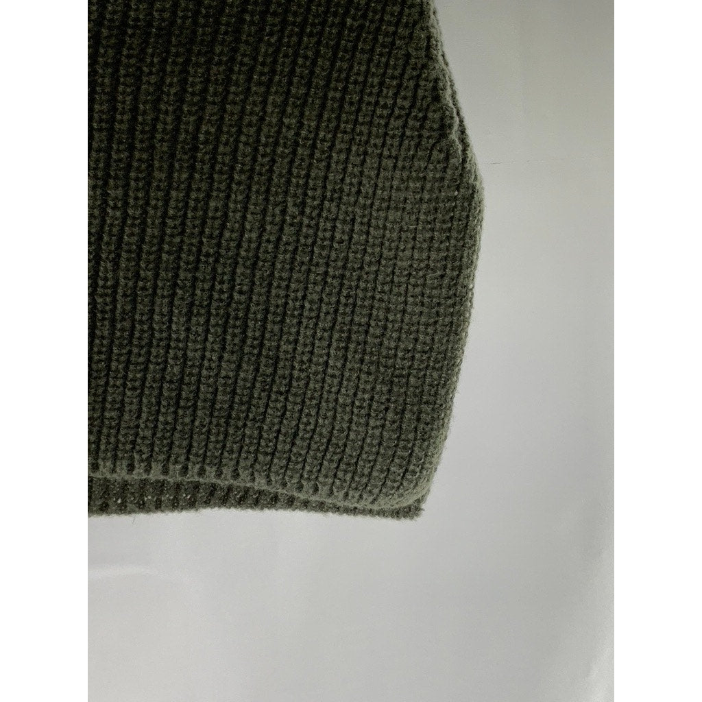 UNBRANDED Women's Gray Ribbed Pullover Turtleneck Sweater Shawl SZ OS