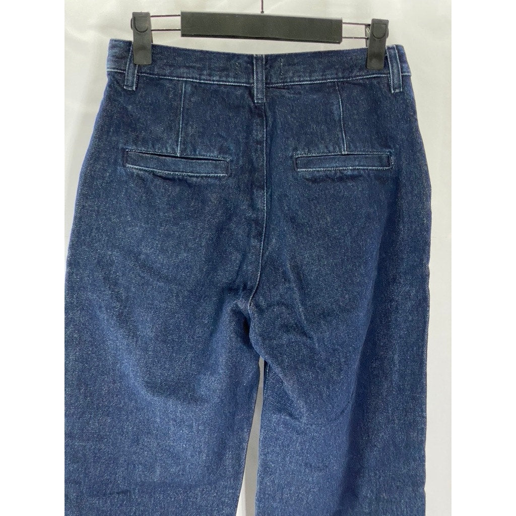 & OTHER STORIES Women's Dark Blue Denim Wide Leg Regular-Fit Jean SZ 27