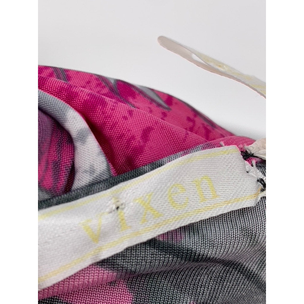 VIXEN Women's Gray-Pink Printed One-Shoulder Sleeve Bodycon Mini Dress SZ S