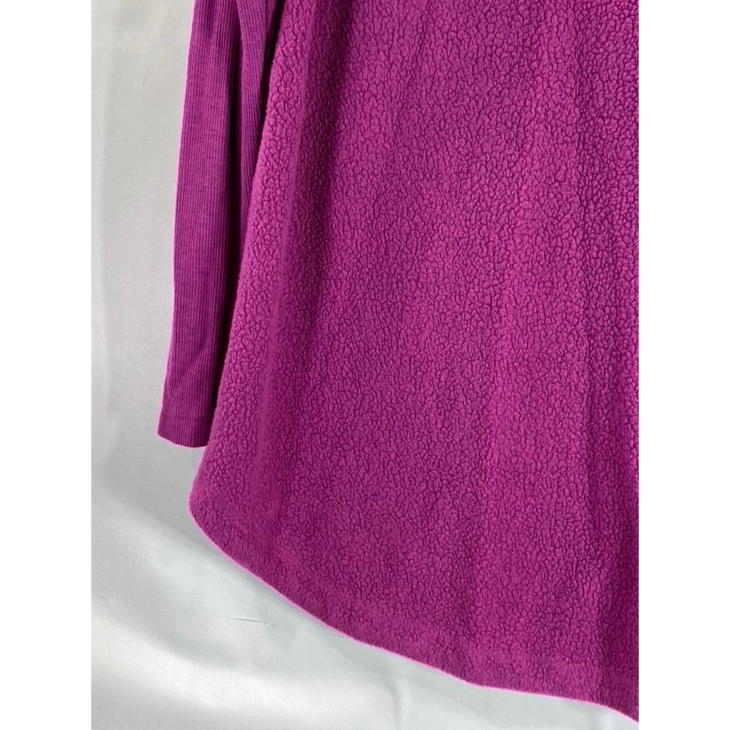 SOFT SURROUNDINGS Women's Fuchsia Adalyn Sherpa Fleece Half-Zip Sweatshirt SZ S