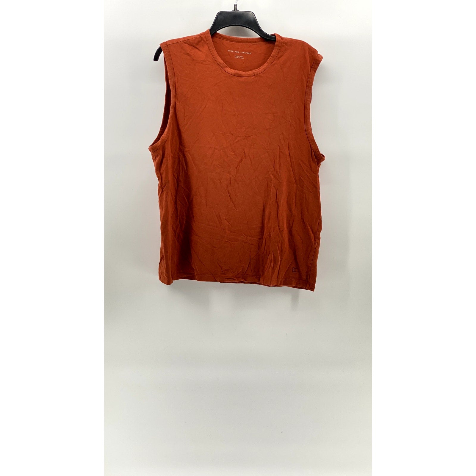 EVERLANE Women's Orange Crewneck Organic Cotton Uniform Tank Top SZ L