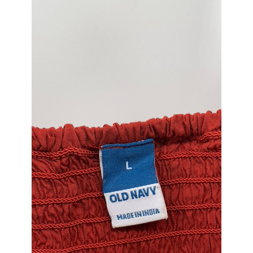 OLD NAVY Women's Flame Scarlet Red Sleeveless Smocked Bodice Tank Mini Dress SZL