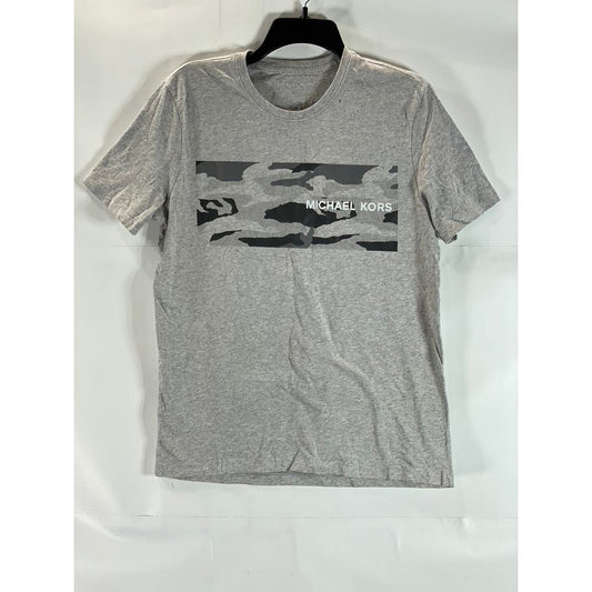 MICHAEL KORS Men's Gray Camo Graphic Crewneck Short Sleeve T-Shirt SZ S