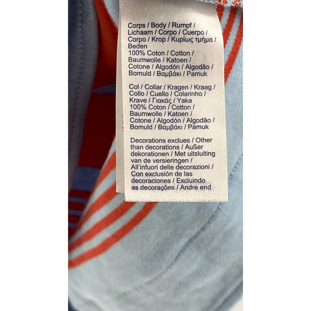 LACOSTE L!VE Unisex Blue-Red Striped Opening Ceremony Polo Shirt SZ XS