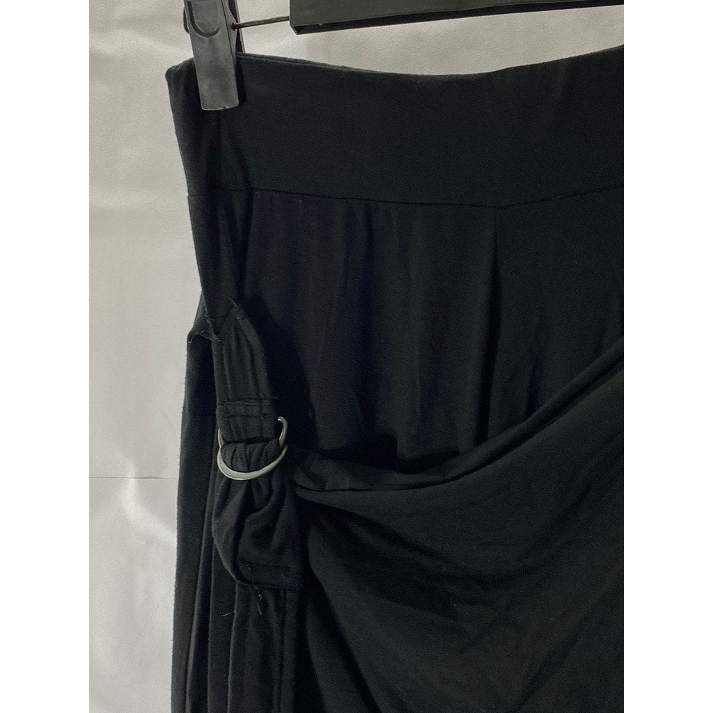 UNBRANDED Women's Black Relaxed-Fit Wrap Pant SZ S