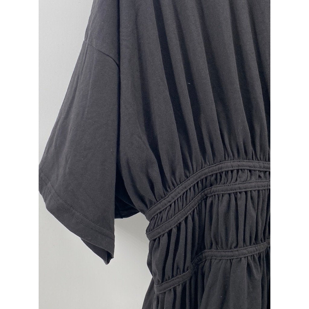 MISSGUIDED Women’s Plus Size Black Ruched Short Sleeve Mini T-Shirt Dress SZ 16