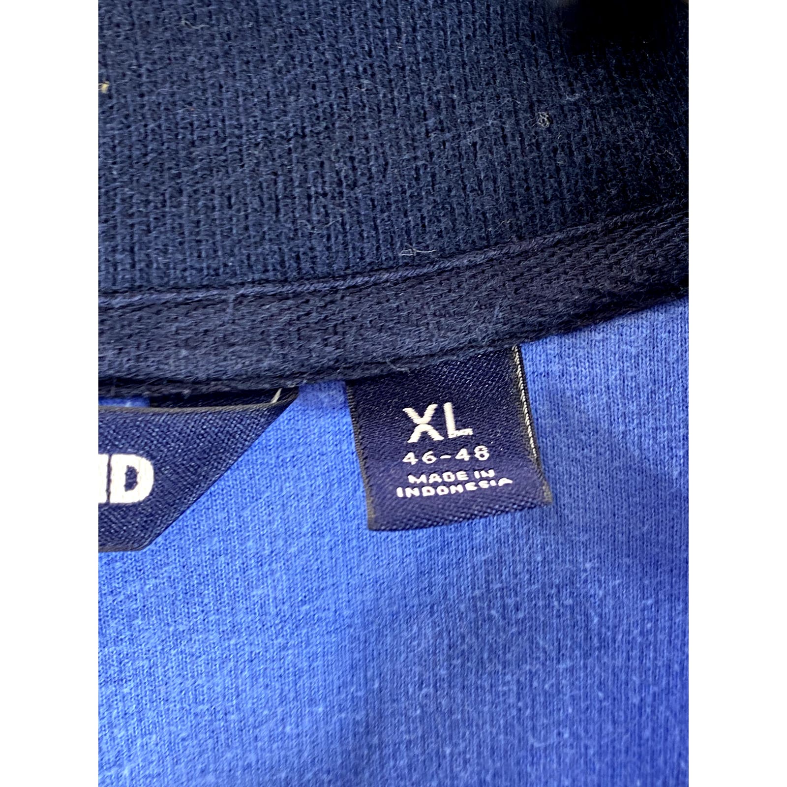 LANDS' END Men's Blue Cotton Bedford Rib Quarter-Zip Pullover Sweater SZ XL