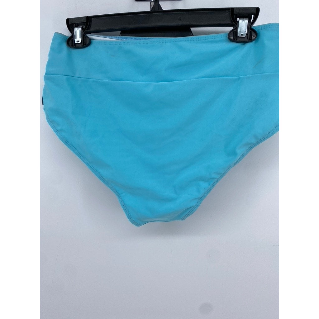 SHEIN Women's Plus Light Blue Solid Swim Bottoms SZ 0XL