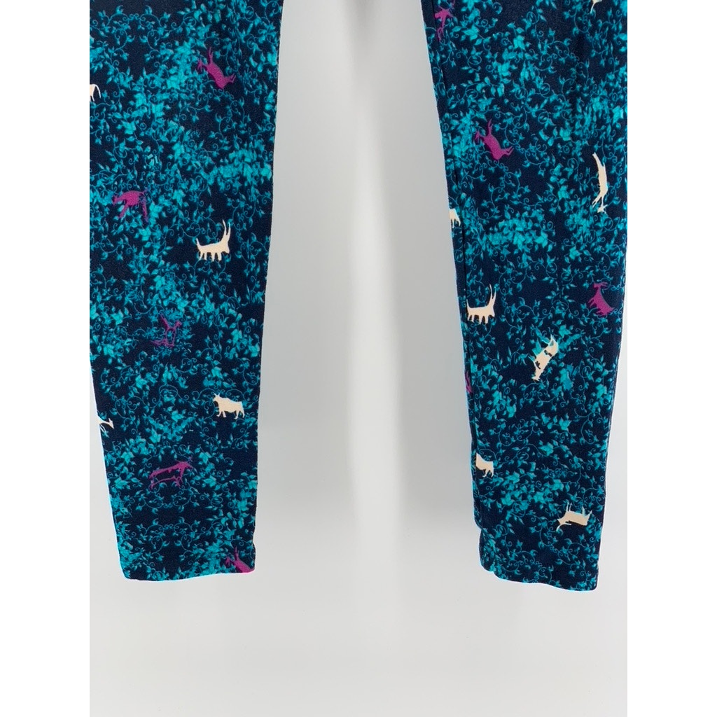 LULAROE Women's Blue Printed Leggings SZ OS