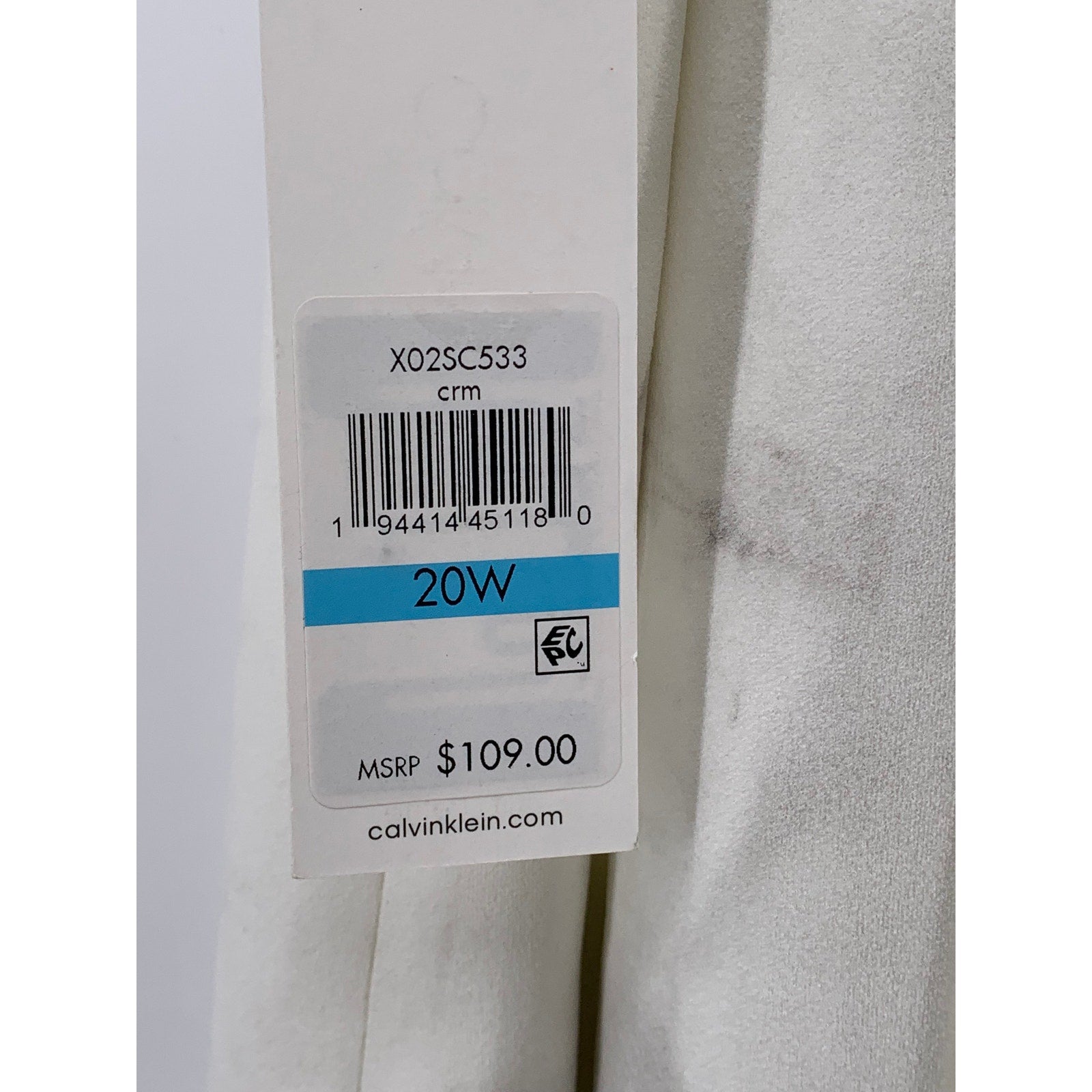 CALVIN KLEIN Women's Plus White Pleated Scuba A-Line Knee-Length Skirt SZ 20W