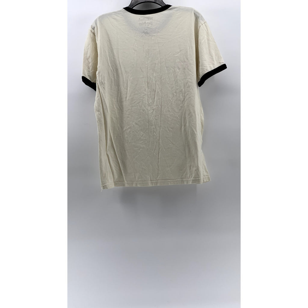 BOX LUNCH Unisex Adult Beige-Black Crewneck Harry Potter Hogwarts T-Shirt SZ L