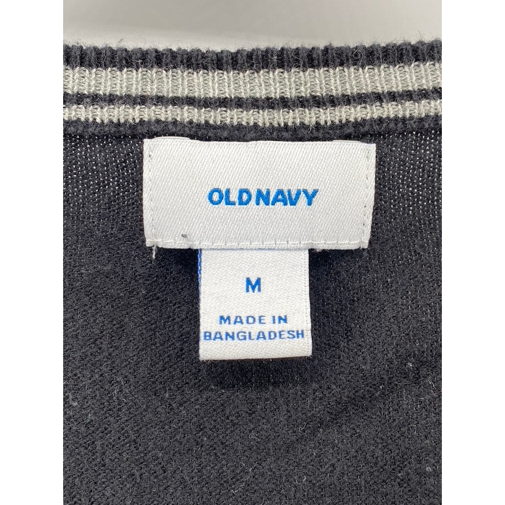 OLD NAVY Men's Black V-Neck Knit Pullover Sweater SZ M