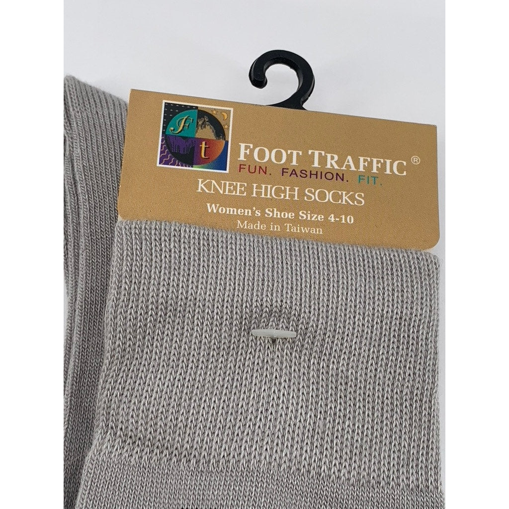 FOOT TRAFFIC Women's Light Gray Sushi Print Knit Pull-On Knee High Socks SZ OS