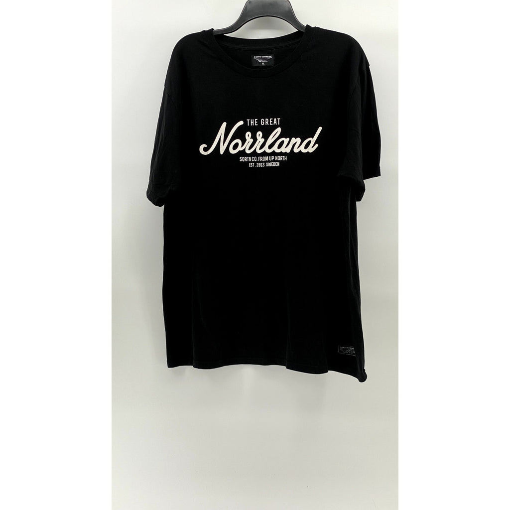 SQRTN COMPANY Unisex Black-White Crewneck Logo Short Sleeve T-Shirt SZ XL