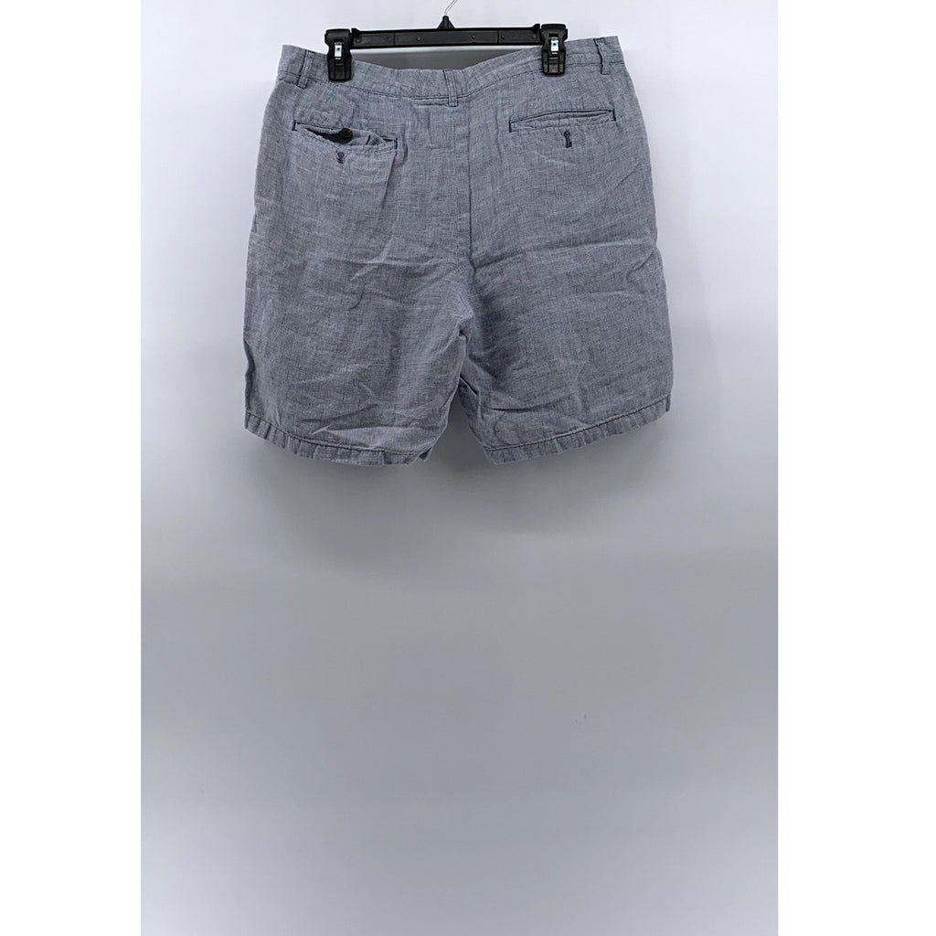 CLUB MONACO Men’s Blue Linen Textured Maddox Fit Shorts SZ 33