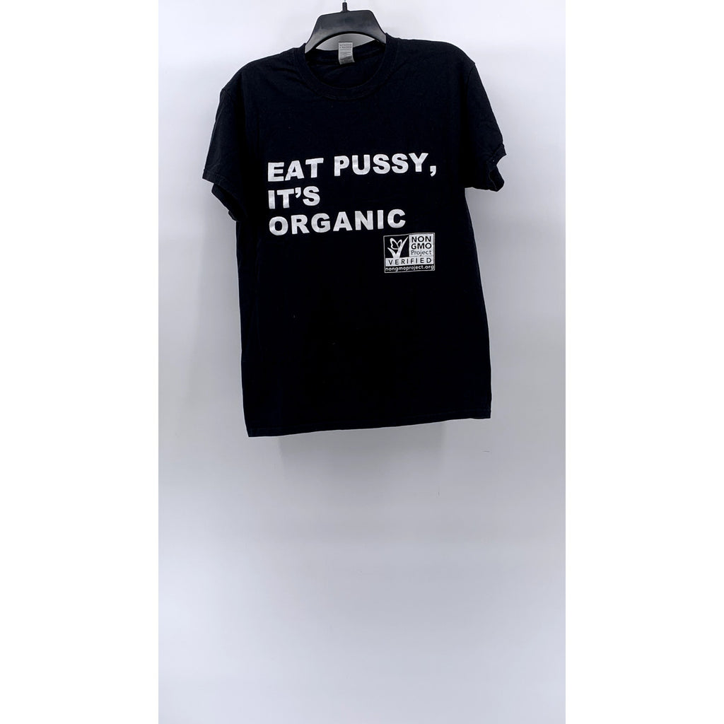 GILDAN Unisex Adult Black Graphic Crewneck Short Sleeve T-Shirt SZ M