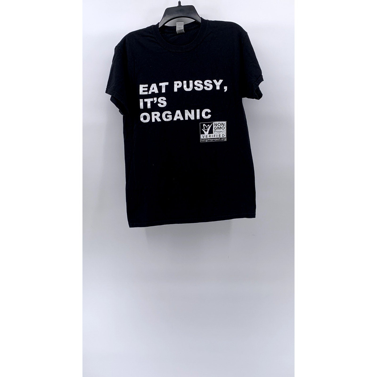 GILDAN Unisex Adult Black Graphic Crewneck Short Sleeve T-Shirt SZ M