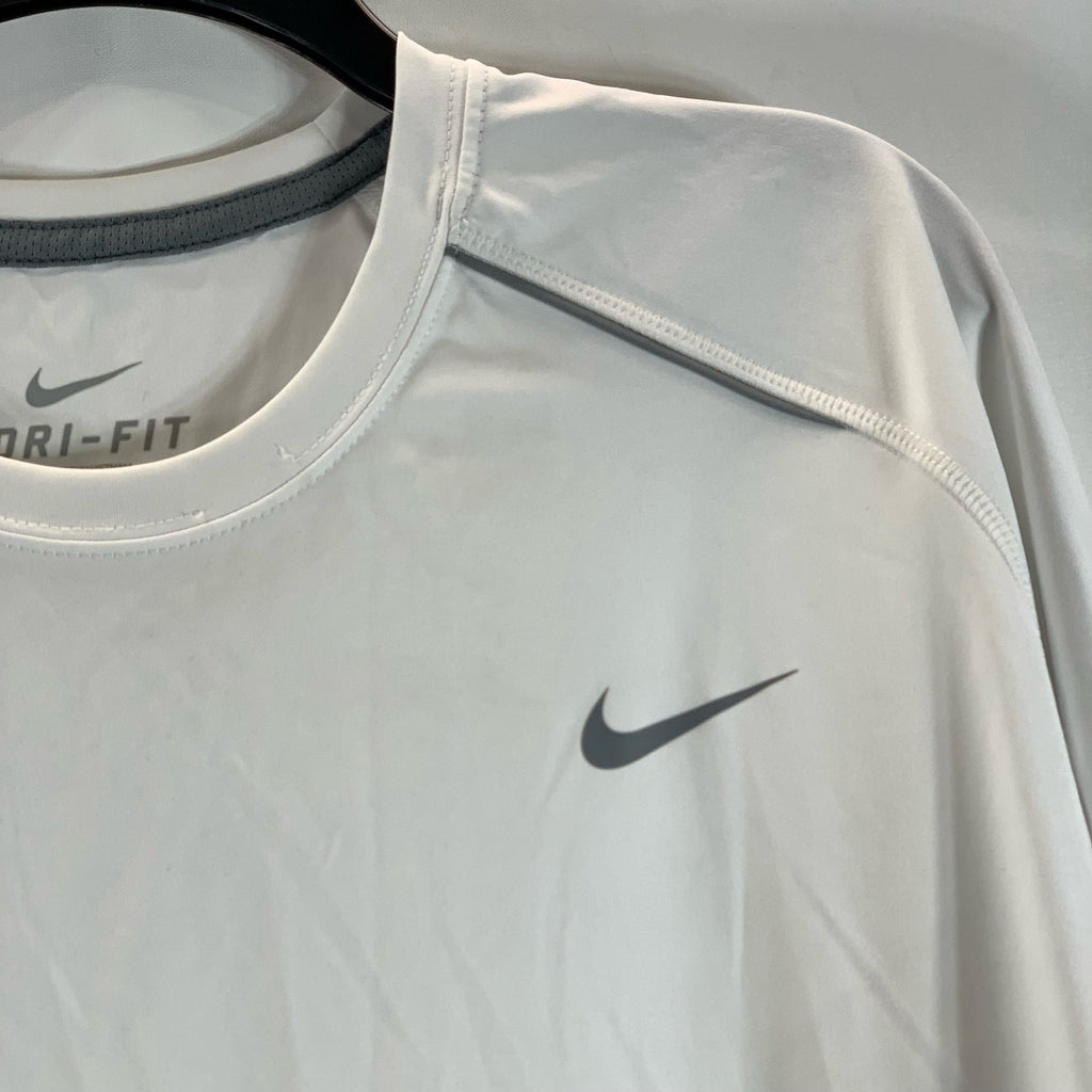 NIKE Men's White/Gray Dri-Fit Legacy Performance Crewneck Active T-Shirt SZ XL