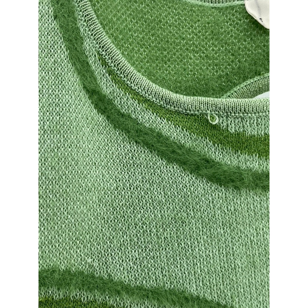 UNBRANDED Women's Green Scoop-Neck Knit Cutout Midi Bodycon Dress SZ S