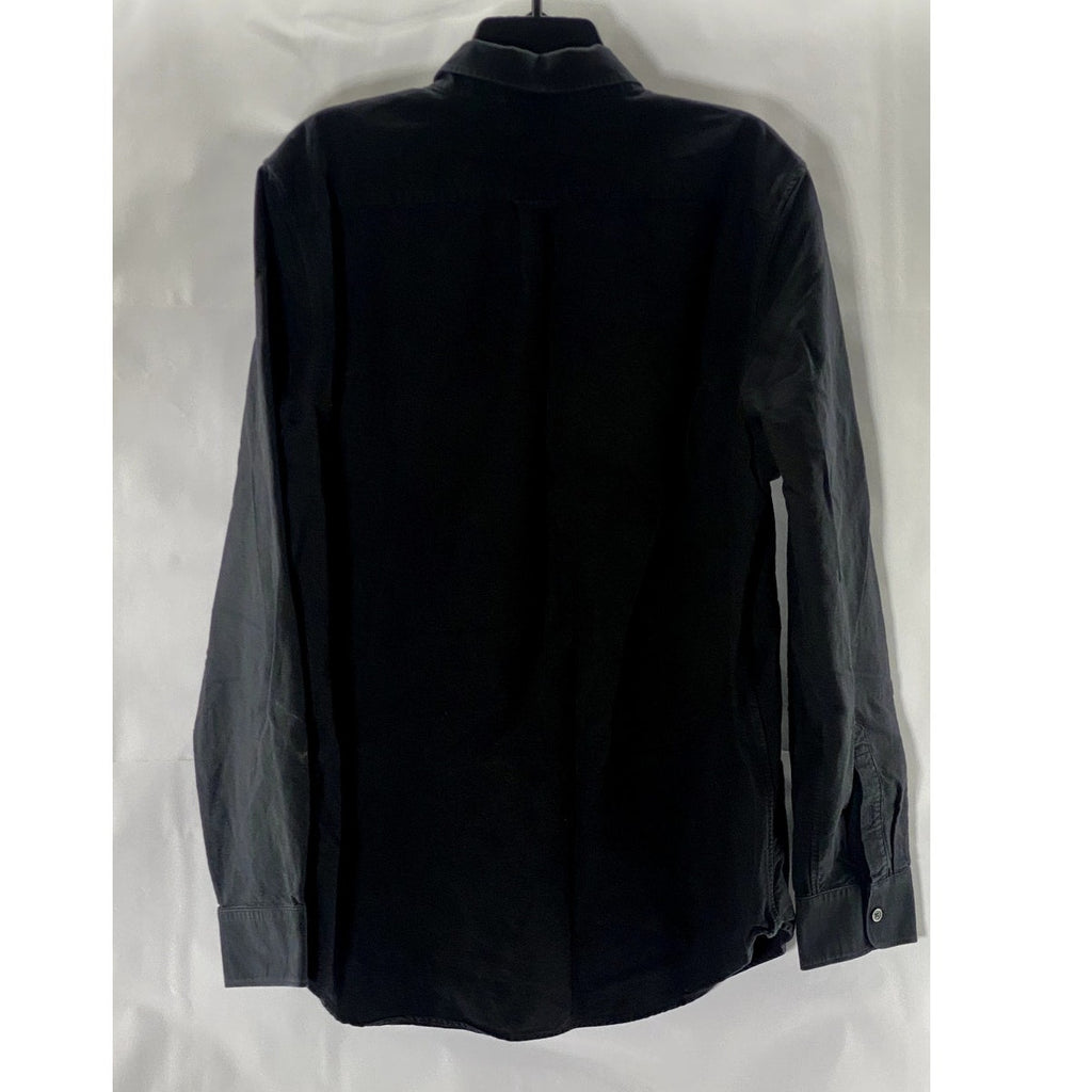 EVERLANE Men's Tall Black Solid Uniform Regular-Fit Button-Up Shirt SZ XL/T