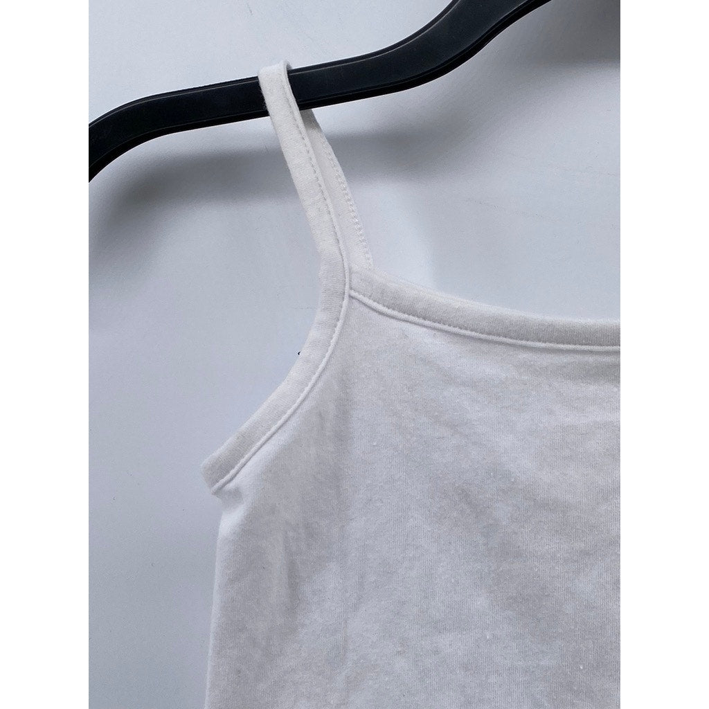 M PLAY GROUND Women's White Solid Scoop-Neck Spaghetti Strap Tank Top SZ XS