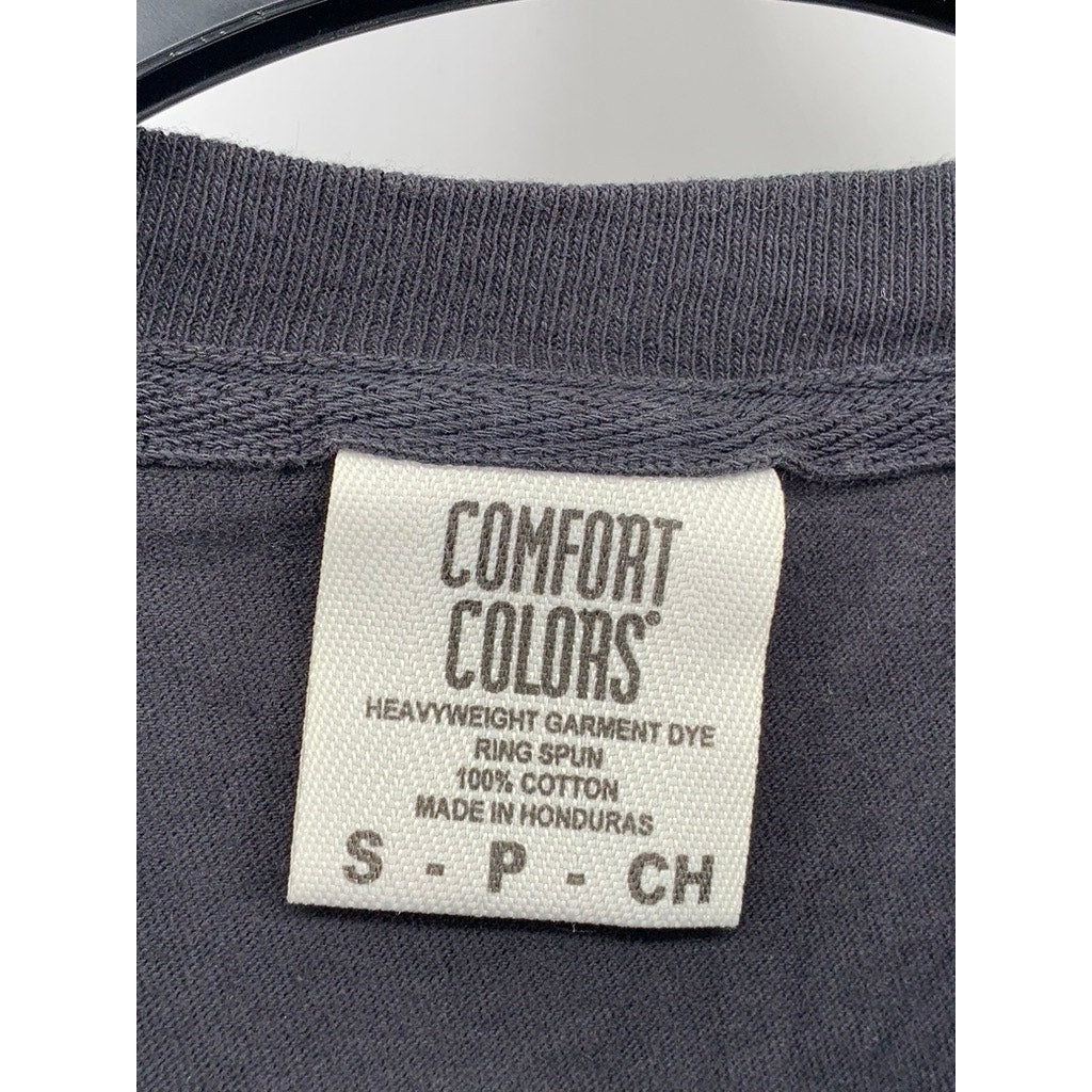 COMFORT COLORS Men's Black Logo Crewneck Casual Short Sleeve T-Shirt SZ S