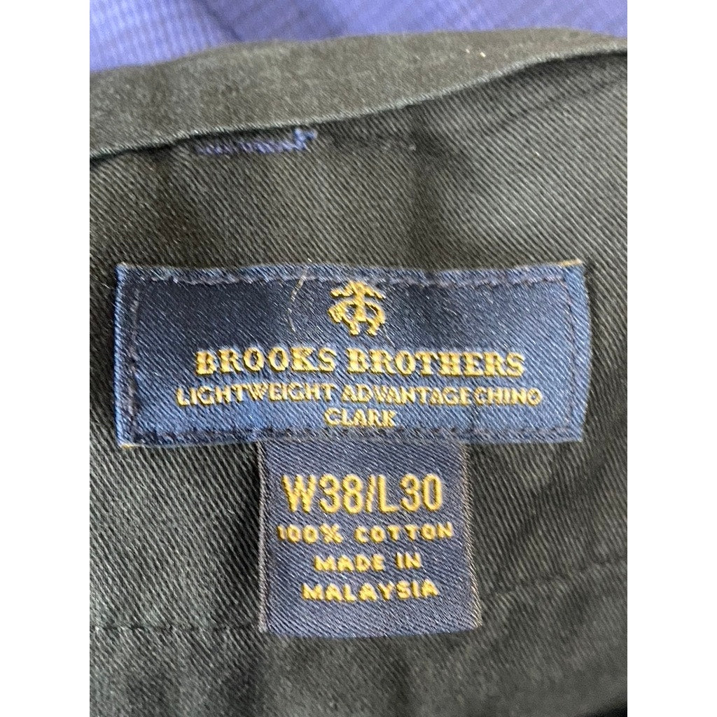 BROOKS BROTHERS Men's Blue Tailored Advantage Clark Chino Pant SZ 38X30