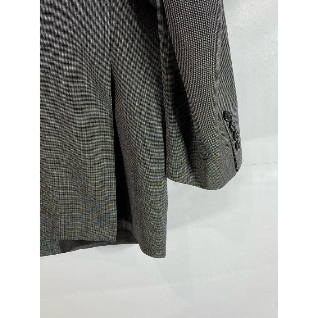 PRONTO UOMO Men's Charcoal Printed Wool Three-Button Notch Lapel Blazer SZ 44R